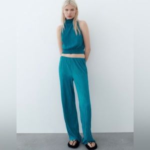 New pleated wide leg pants-with tags